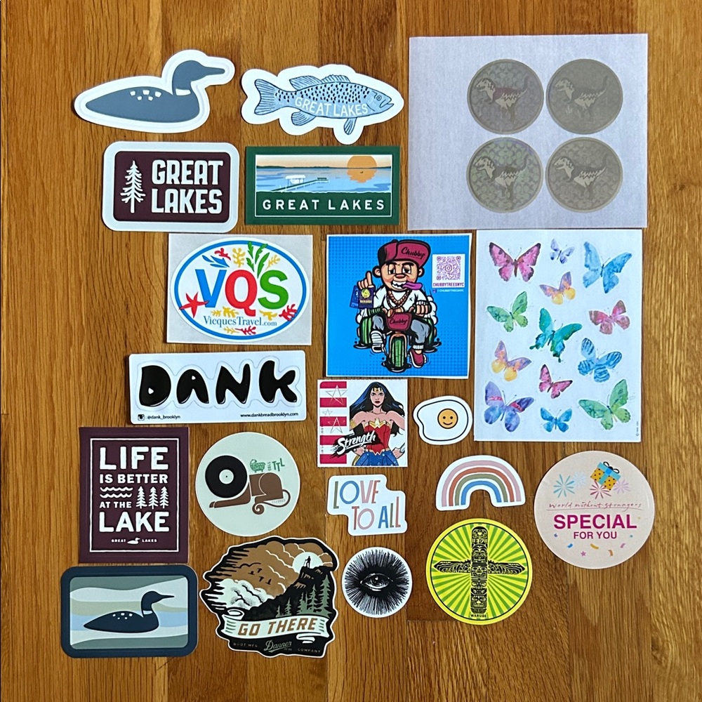 Colorful Sticker Collection including Coach’s